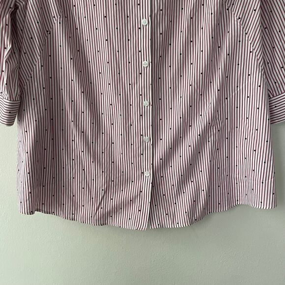 Chico’s Size XXL Pin Striped red white buttondown - Picture 4 of 10